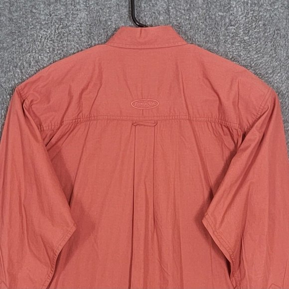 Remington Shirt Mens Large Sienna Brown Long Sleeve Button Down Casual Roll Tab - Picture 10 of 12